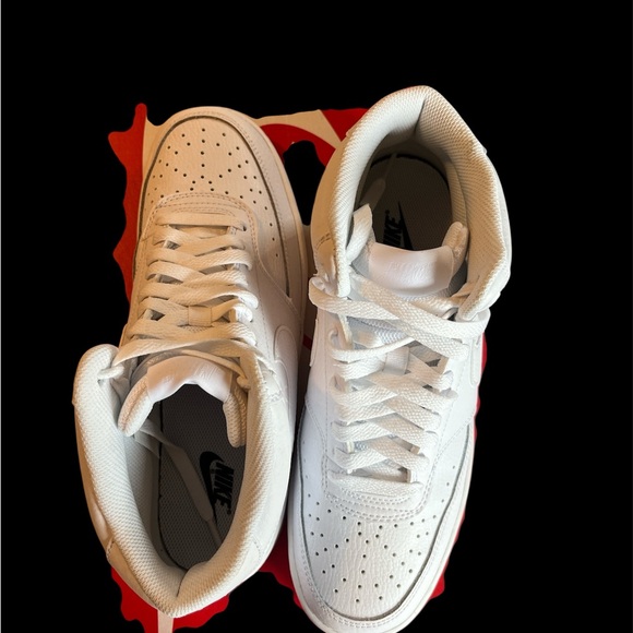 Nike Women's Court Vision White Mid-Top Sneakers - Picture 5 of 8